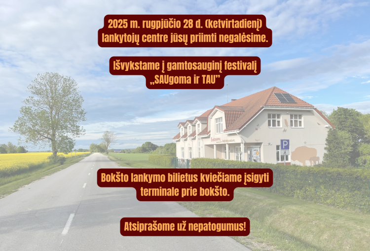 Rugpjūčio 28 d. dirbsime Vilniuje